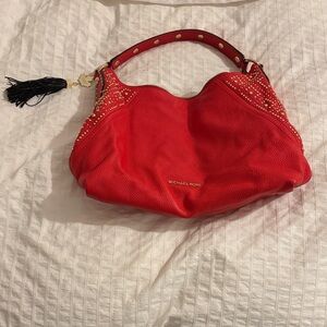 Michael Kors Red Leather Shoulder Bag